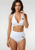 WVU Mountaineers Classic White Retro Bikini Set by Sassy Foot Fashion