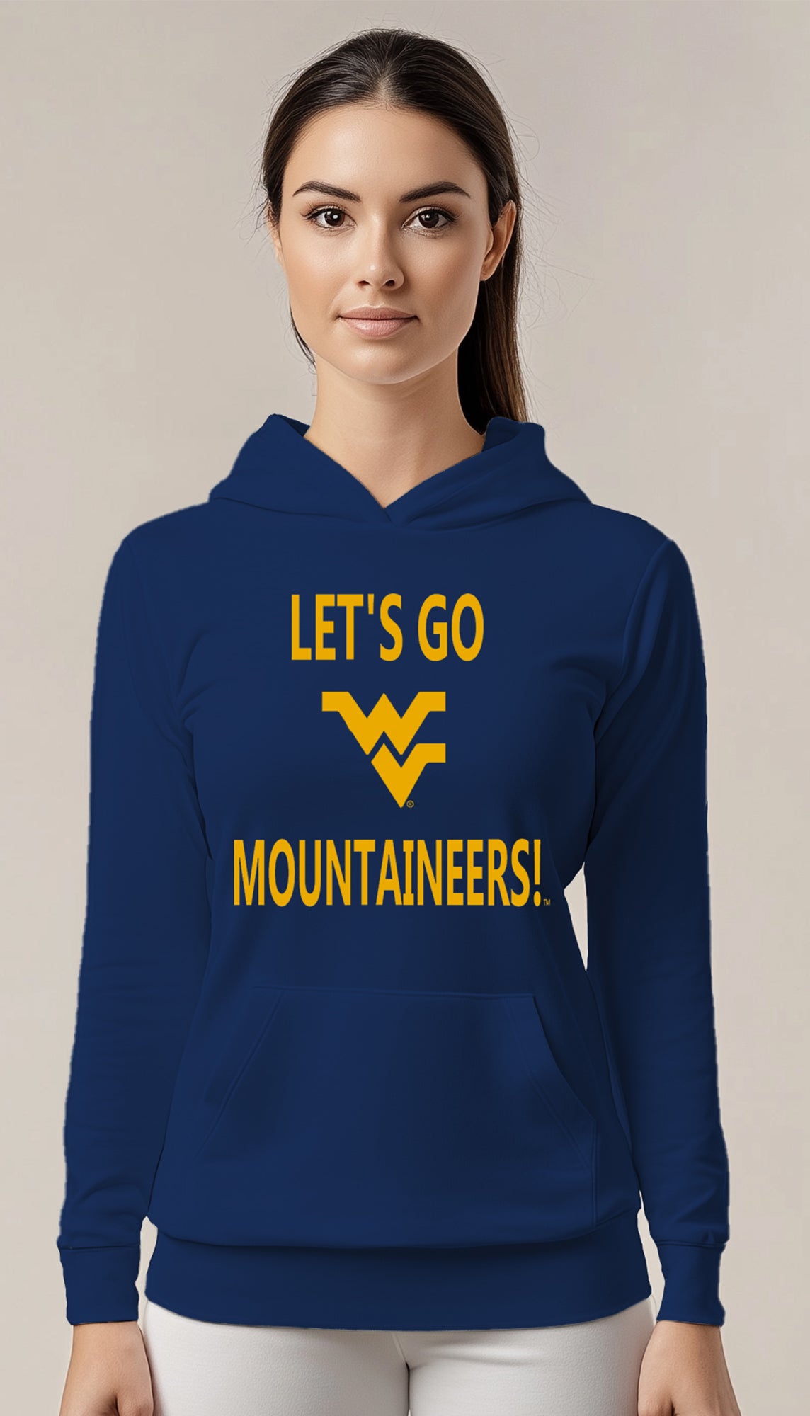 Licensed Unisex WVU Blue Hoodie | “Let’s Go Mountaineers!” by Sassy Foot Fashion