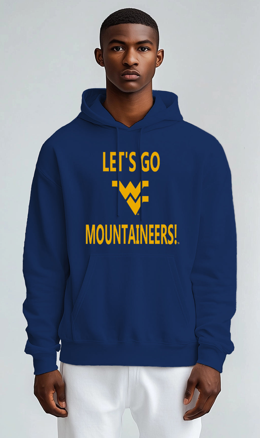 Licensed Unisex WVU Blue Hoodie | “Let’s Go Mountaineers!” by Sassy Foot Fashion