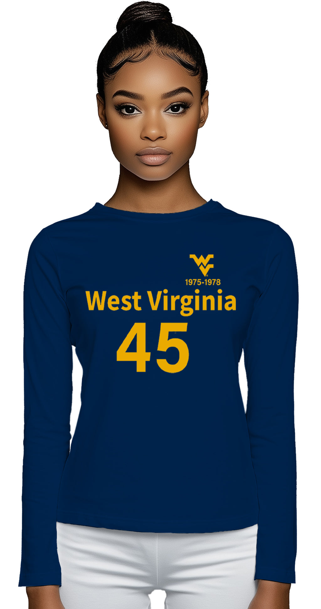 Licensed Unisex WVU Blue | Cooling Performance Long Sleeve Tee | “Maurice Mo Robinson” by Sassy Foot Fashion
