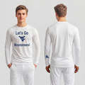 Licensed Men's/Unisex WVU White | Cooling Performance Long Sleeve Tee | “Let's Go Mountaineers!” by Sassy Foot Fashion