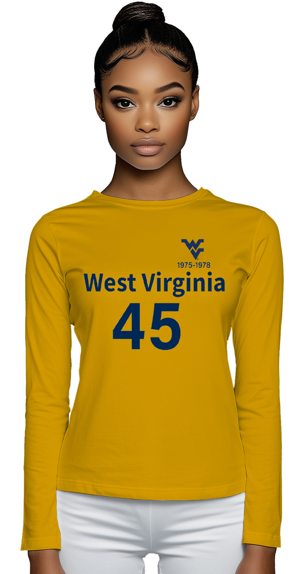 Licensed Unisex WVU Gold | Cooling Performance Long Sleeve Tee | “Maurice Mo Robinson” by Sassy Foot Fashion