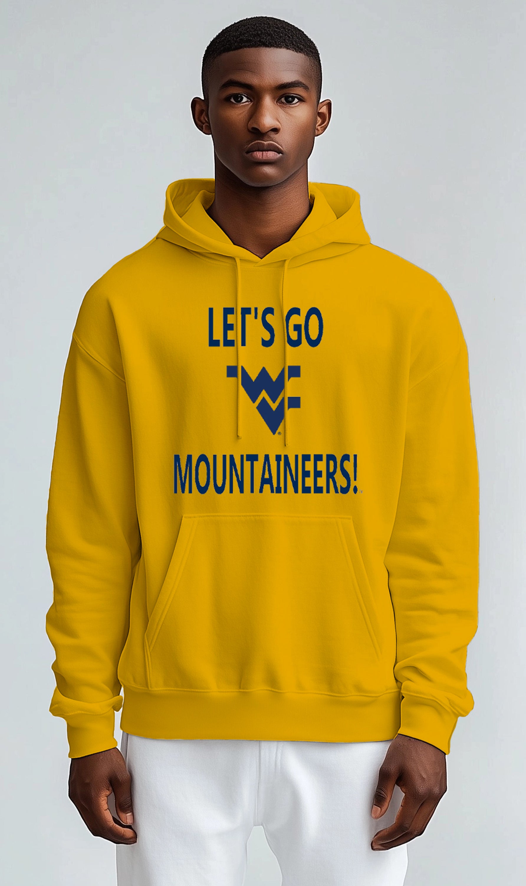 Licensed Unisex WVU Gold Hoodie | “Let’s Go Mountaineers!” by Sassy Foot Fashion