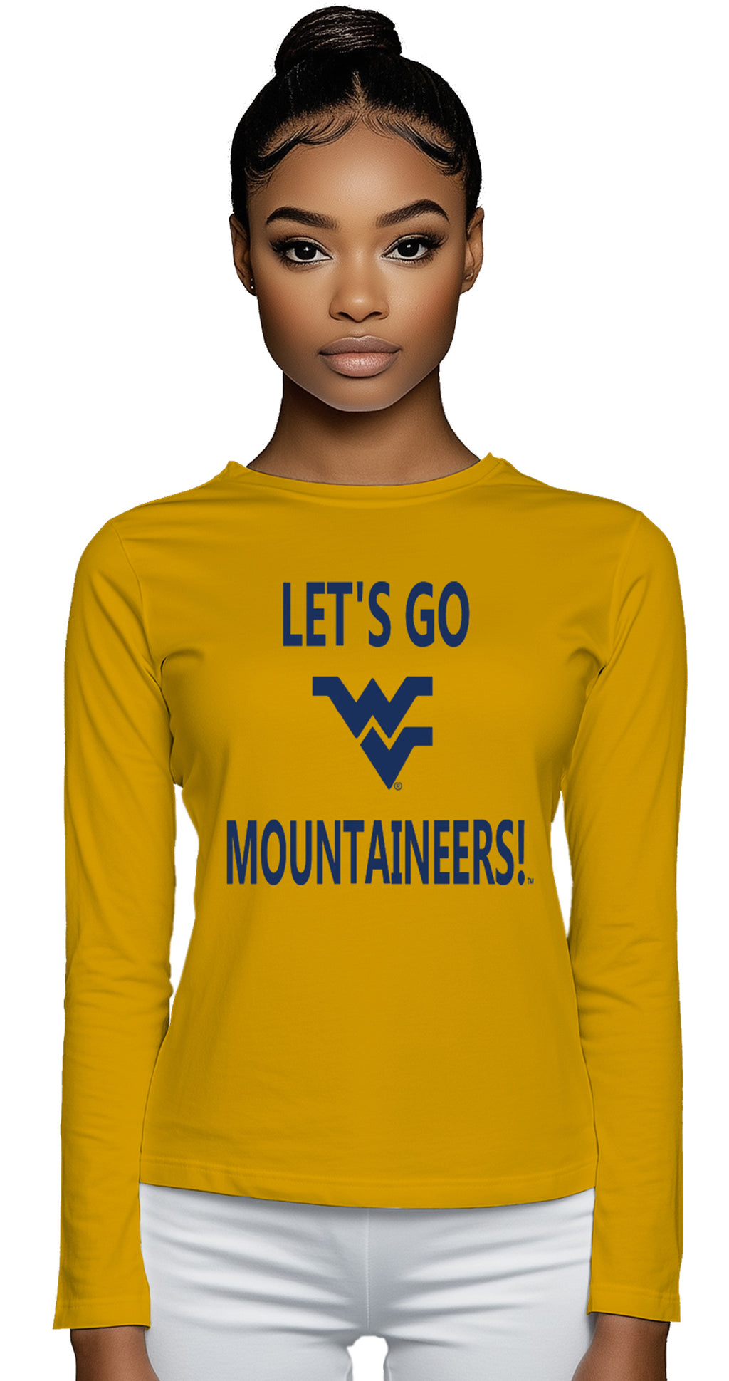 Licensed Unisex WVU Gold | Cooling Performance Long Sleeve Tee | “Let's Go Mountaineers!” by Sassy Foot Fashion