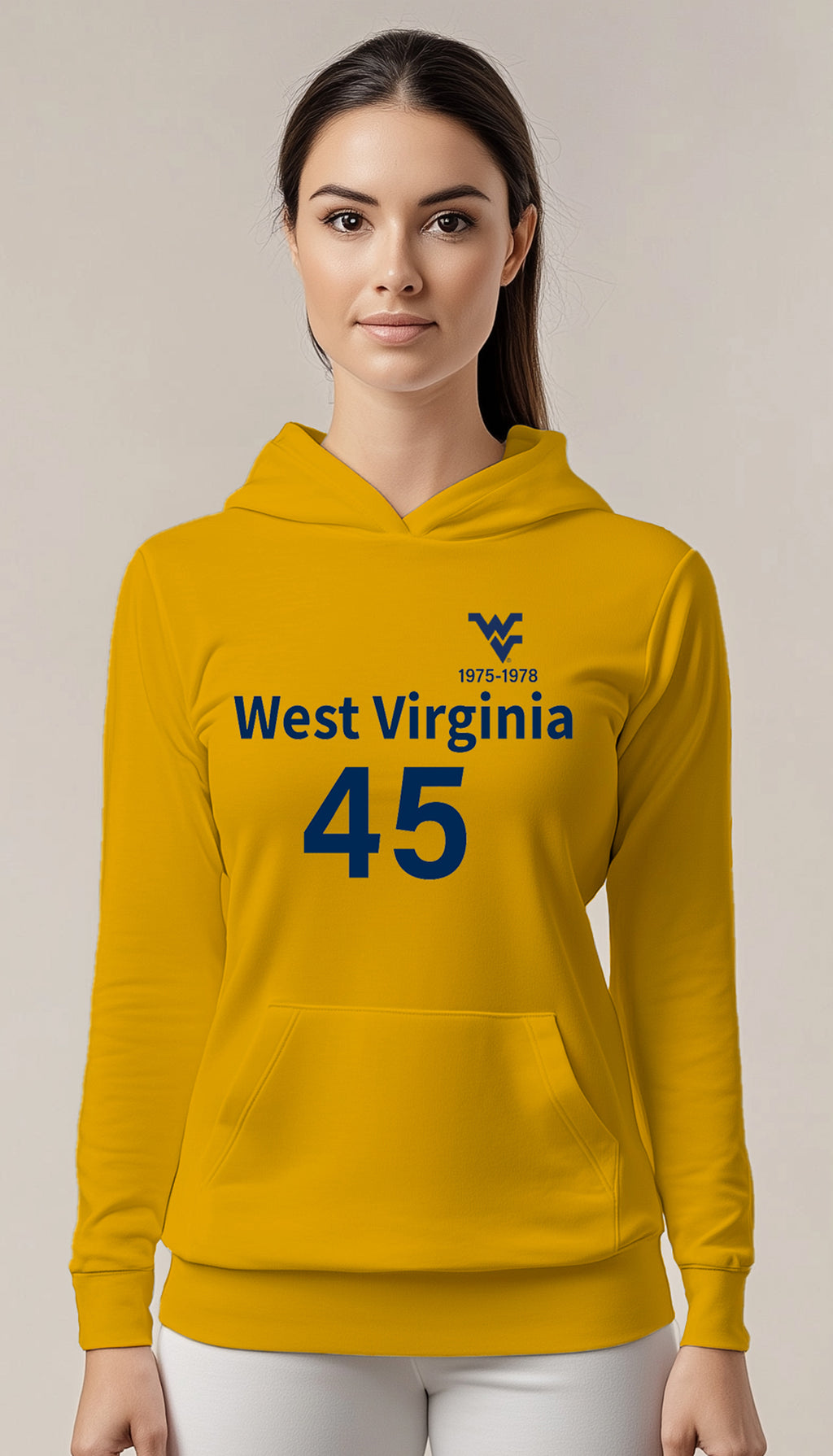 Licensed WVU Gold Hoodie | “Maurice Mo Robinson” by Sassy Foot Fashion