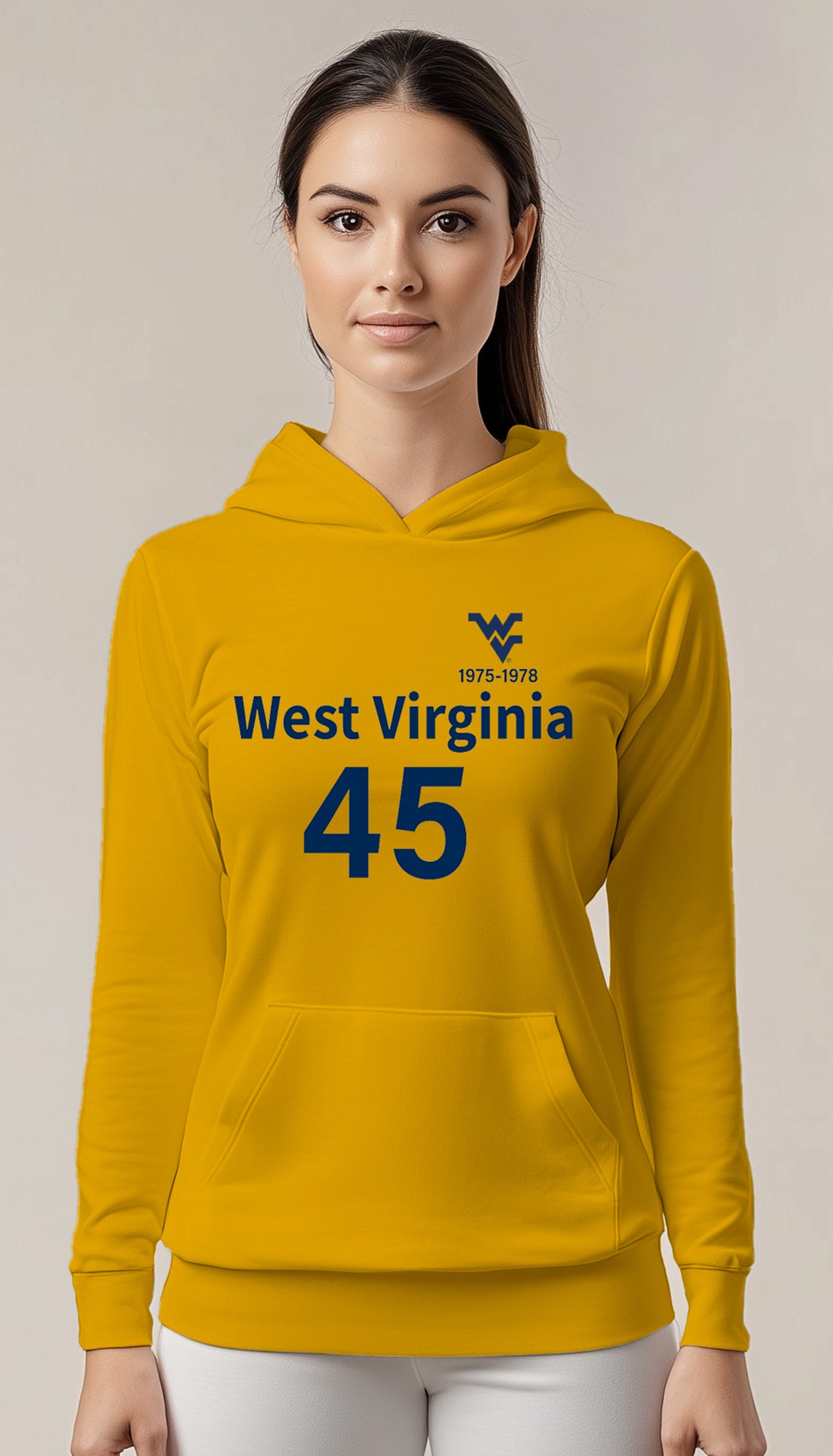 Licensed WVU Gold Hoodie | “Maurice Mo Robinson” by Sassy Foot Fashion