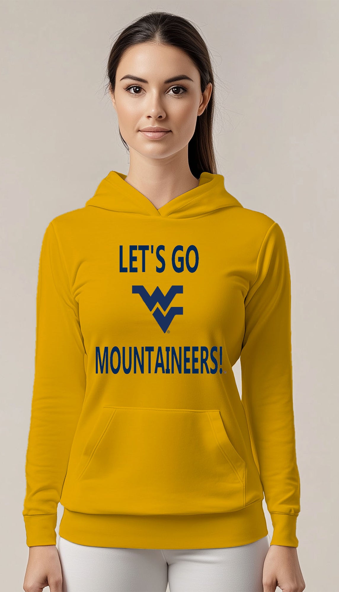 Licensed Unisex WVU Gold Hoodie | “Let’s Go Mountaineers!” by Sassy Foot Fashion