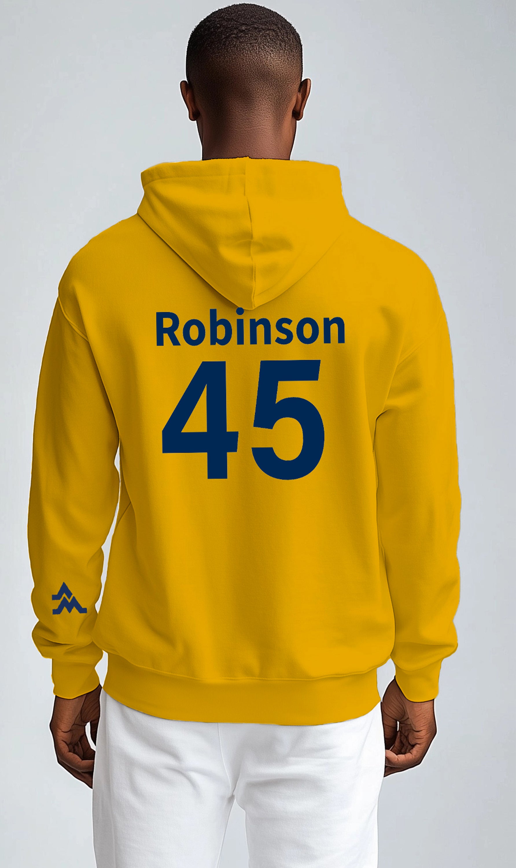 Licensed WVU Gold Hoodie | “Maurice Mo Robinson” by Sassy Foot Fashion