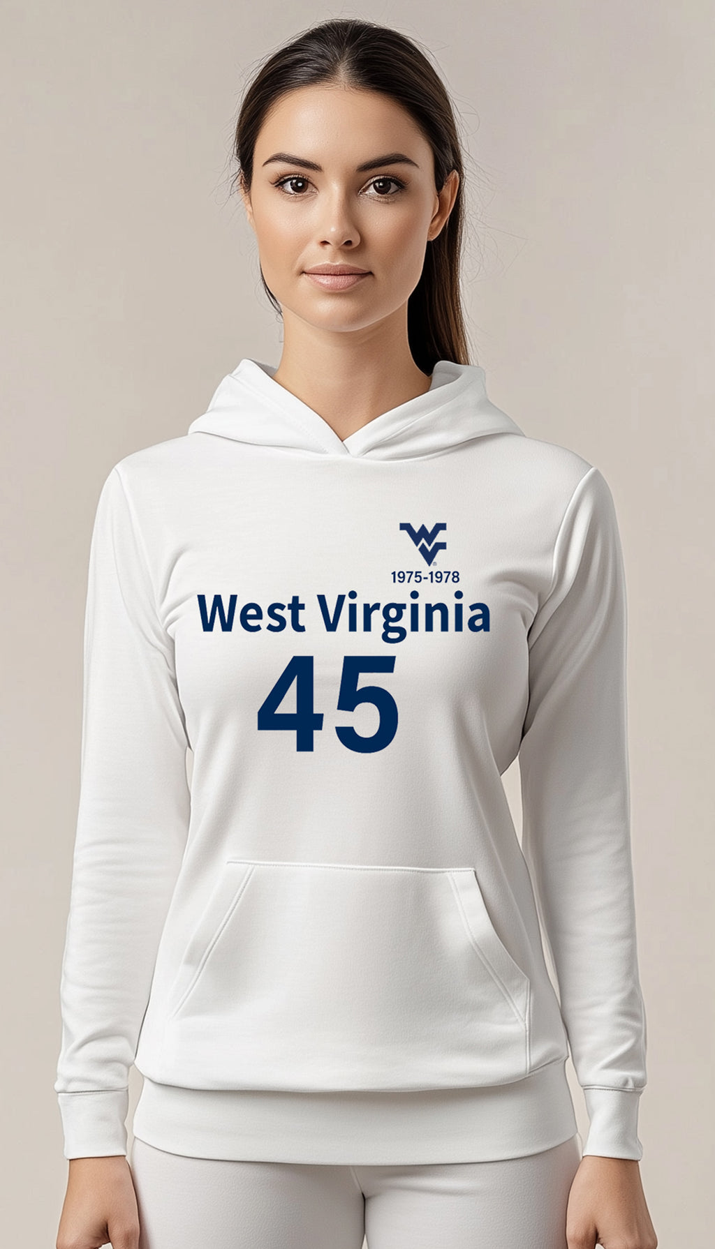 Licensed WVU White Hoodie | “Maurice Mo Robinson” by Sassy Foot Fashion