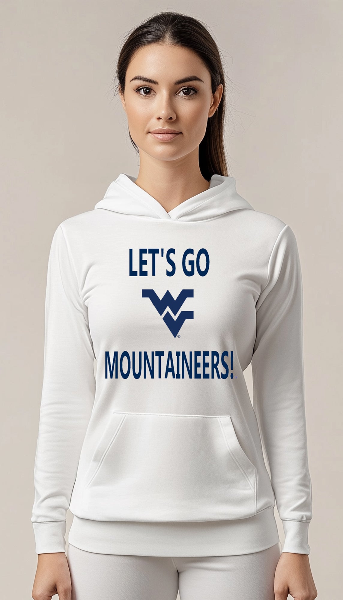 Licensed Unisex WVU White Hoodie | “Let’s Go Mountaineers!” by Sassy Foot Fashion
