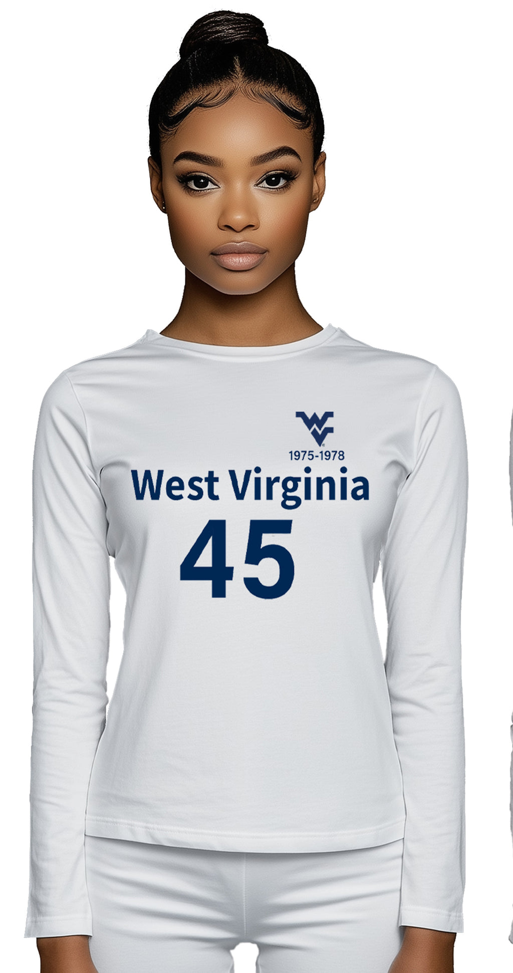 Licensed Unisex WVU White | Cooling Performance Long Sleeve Tee | “Maurice Mo Robinson” by Sassy Foot Fashion