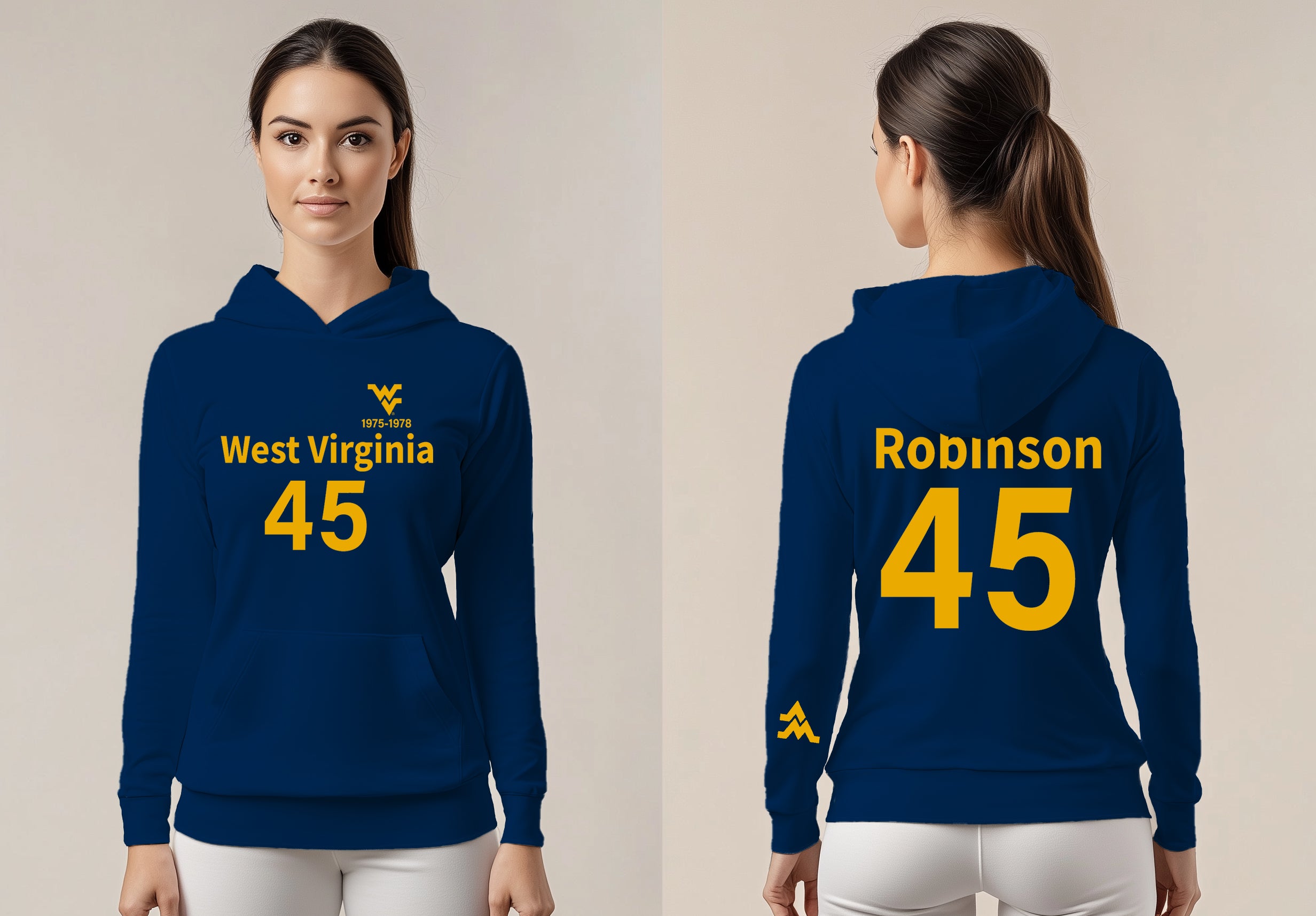 Licensed WVU Blue Hoodie | “Maurice Mo Robinson” by Sassy Foot Fashion