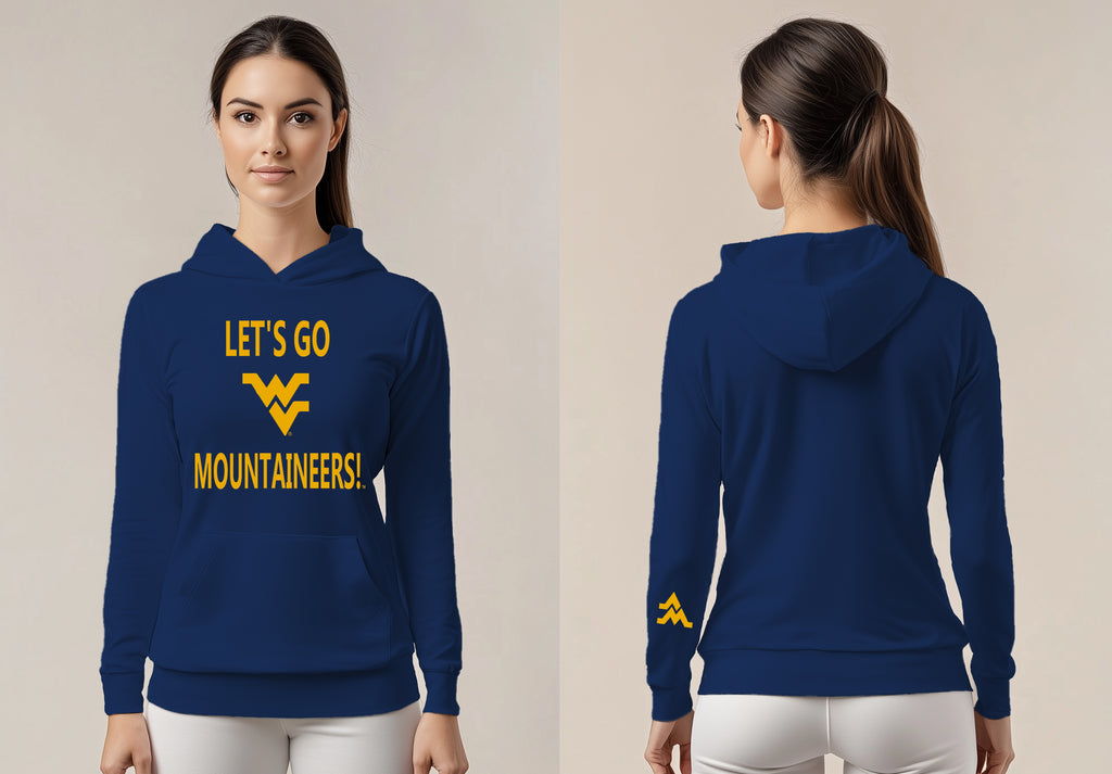 Licensed Unisex WVU Blue Hoodie | “Let’s Go Mountaineers!” by Sassy Foot Fashion