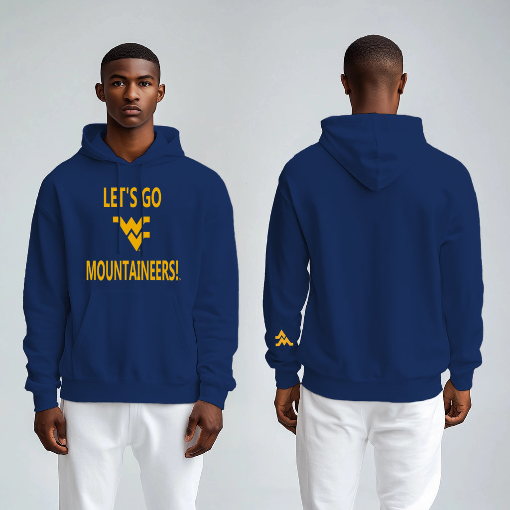 Licensed Unisex WVU Blue Hoodie | “Let’s Go Mountaineers!” by Sassy Foot Fashion