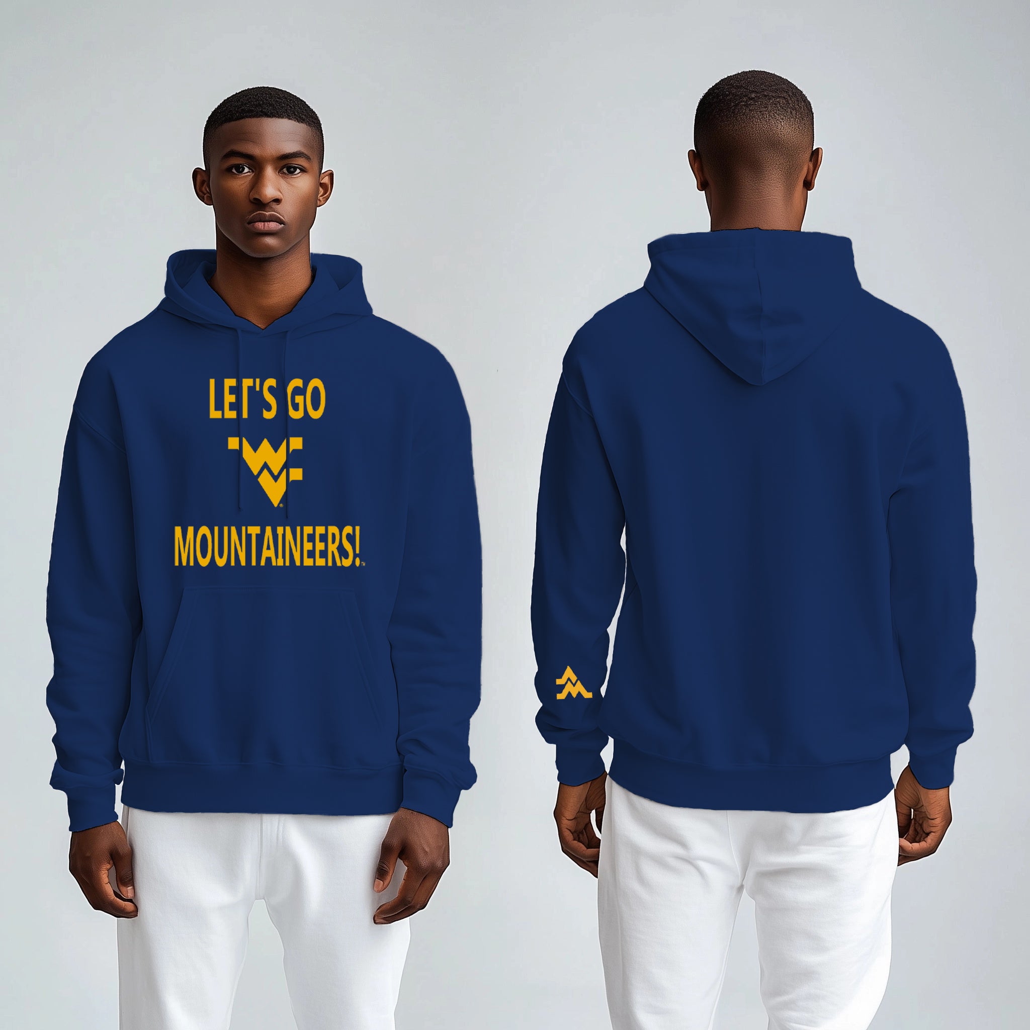 Licensed Unisex WVU Blue Hoodie | “Let’s Go Mountaineers!” by Sassy Foot Fashion