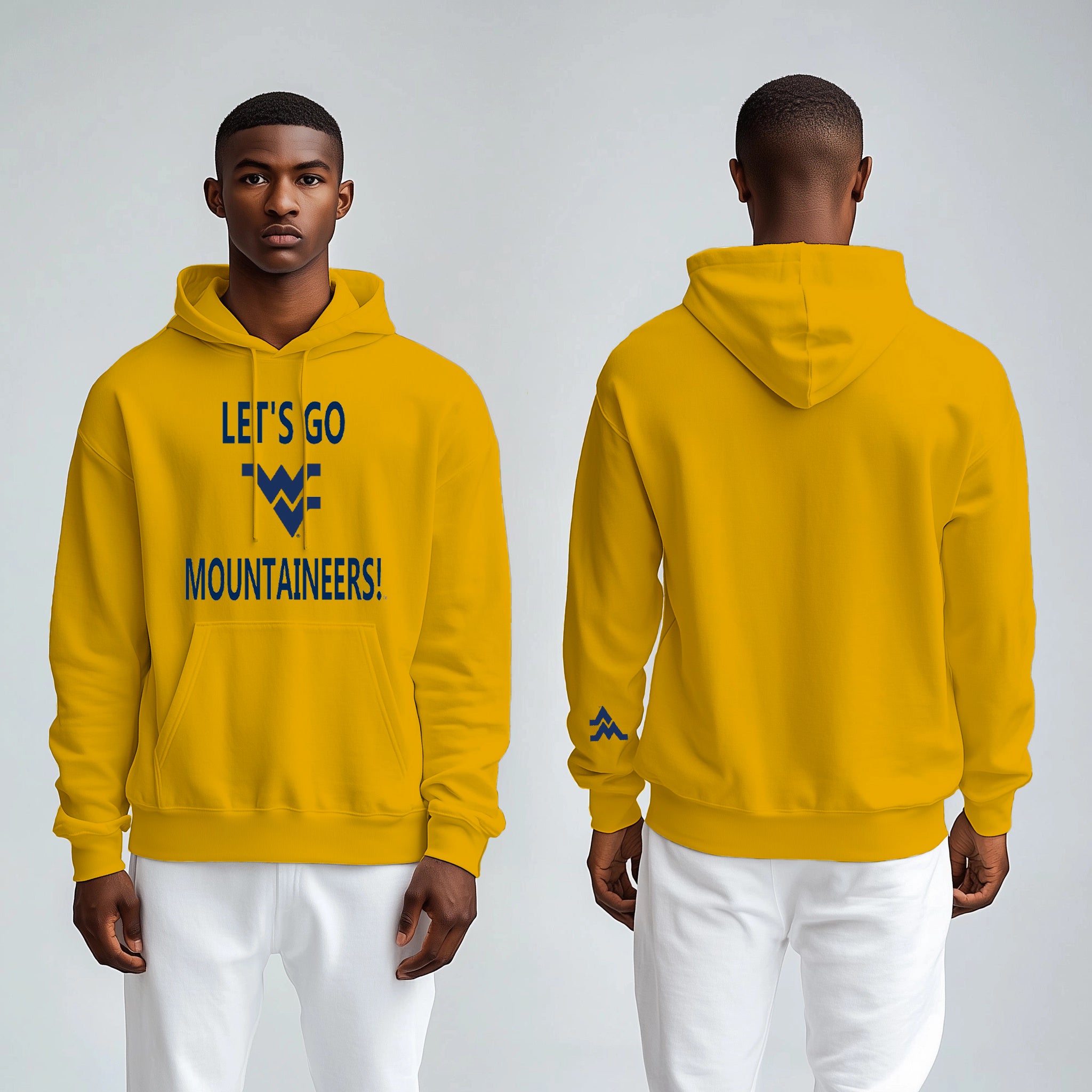 Licensed Unisex WVU Gold Hoodie | “Let’s Go Mountaineers!” by Sassy Foot Fashion