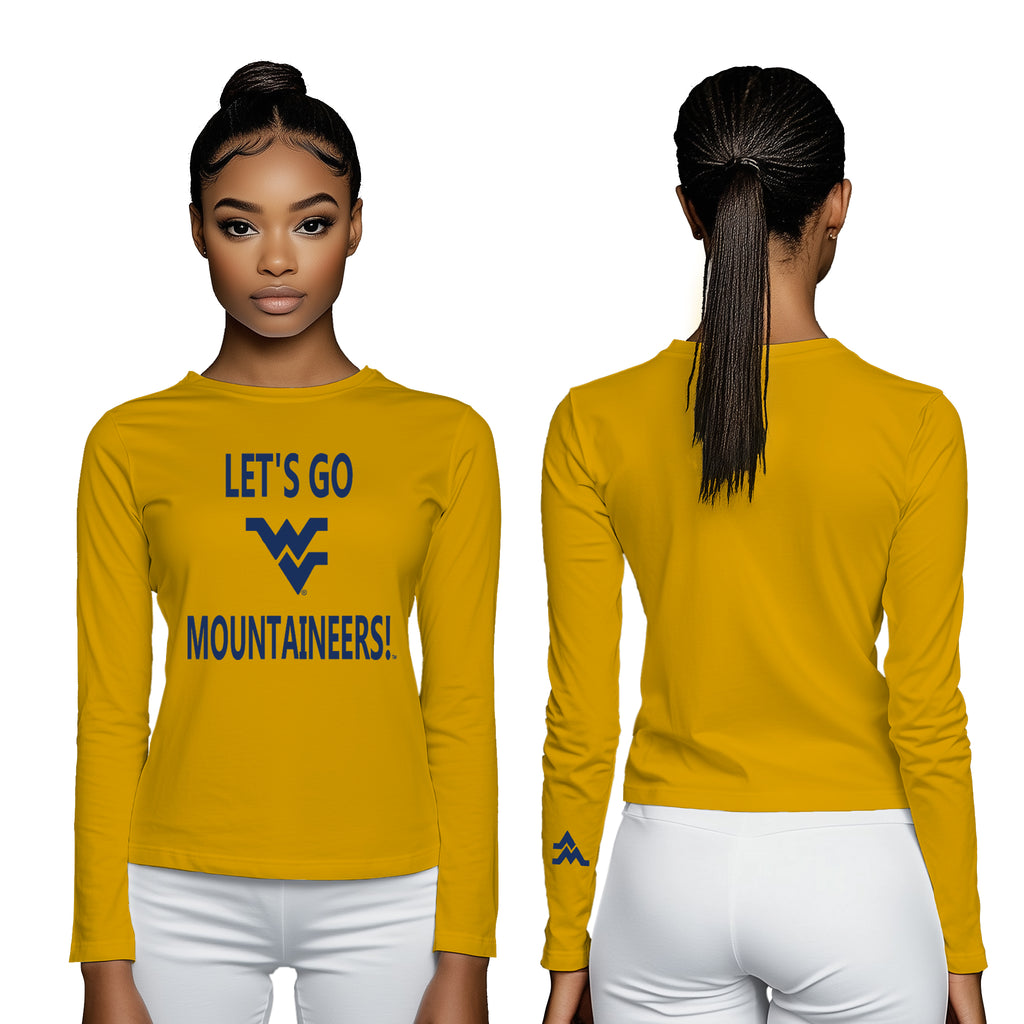 Licensed Unisex WVU Gold | Cooling Performance Long Sleeve Tee | “Let's Go Mountaineers!” by Sassy Foot Fashion