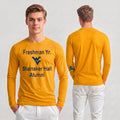 Licensed Men's/Unisex WVU Gold | Cooling Performance Long Sleeve Tee | “Freshman Yr. Stalnaker Hall Alumni” by Sassy Foot Fashion