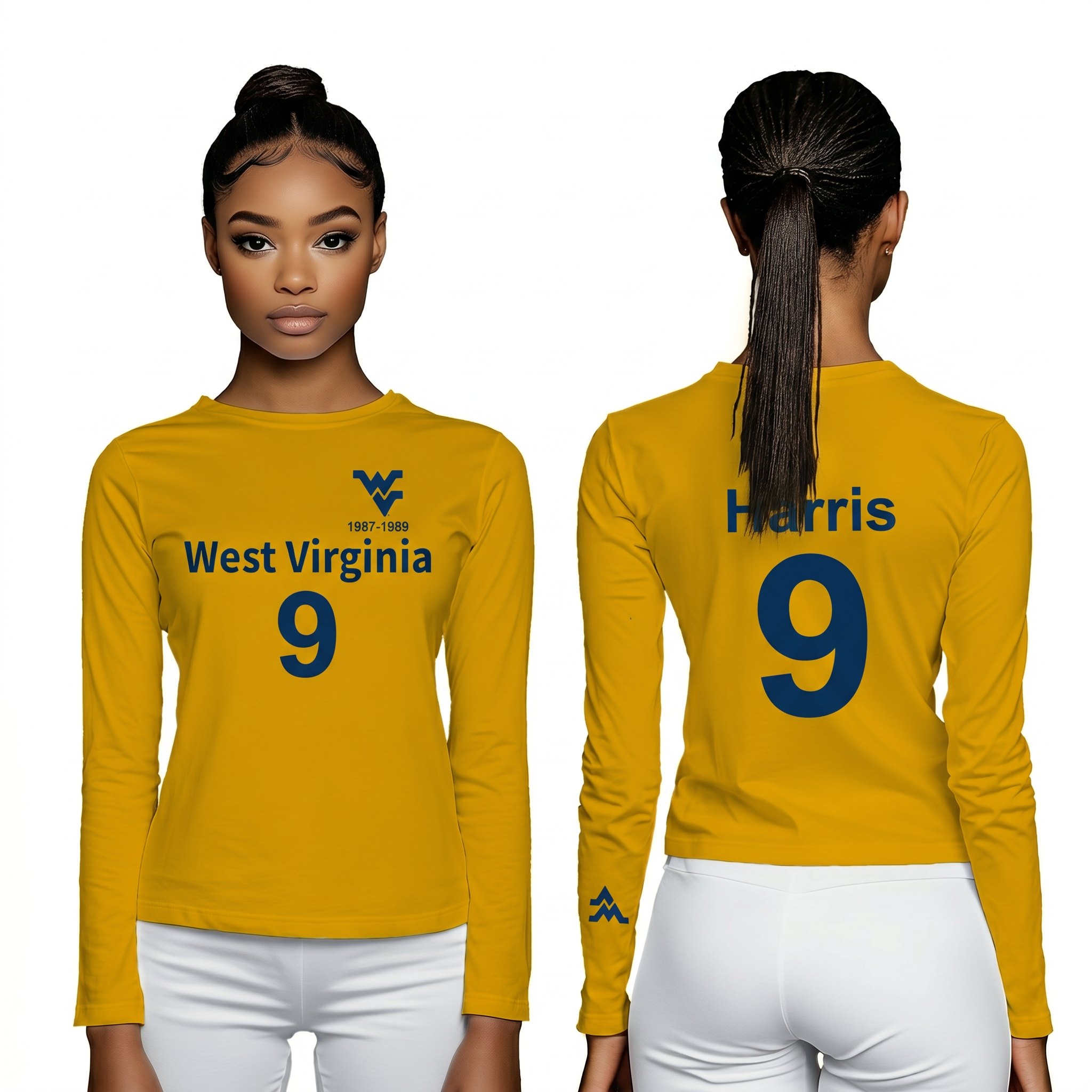 Licensed Women's WVU Gold | Cooling Performance Long Sleeve Tee | “Major Harris” by Sassy Foot Fashion