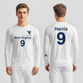 Licensed Men's/Unisex WVU White | Cooling Performance Long Sleeve Tee | “Major Harris” by Sassy Foot Fashion