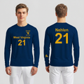 Licensed Men's/Unisex WVU Blue | Cooling Performance Long Sleeve Tee | “Don Nehlen” by Sassy Foot Fashion