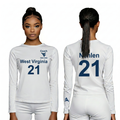Licensed Women's WVU White | Cooling Performance Long Sleeve Tee | “Don Nehlen” by Sassy Foot Fashion