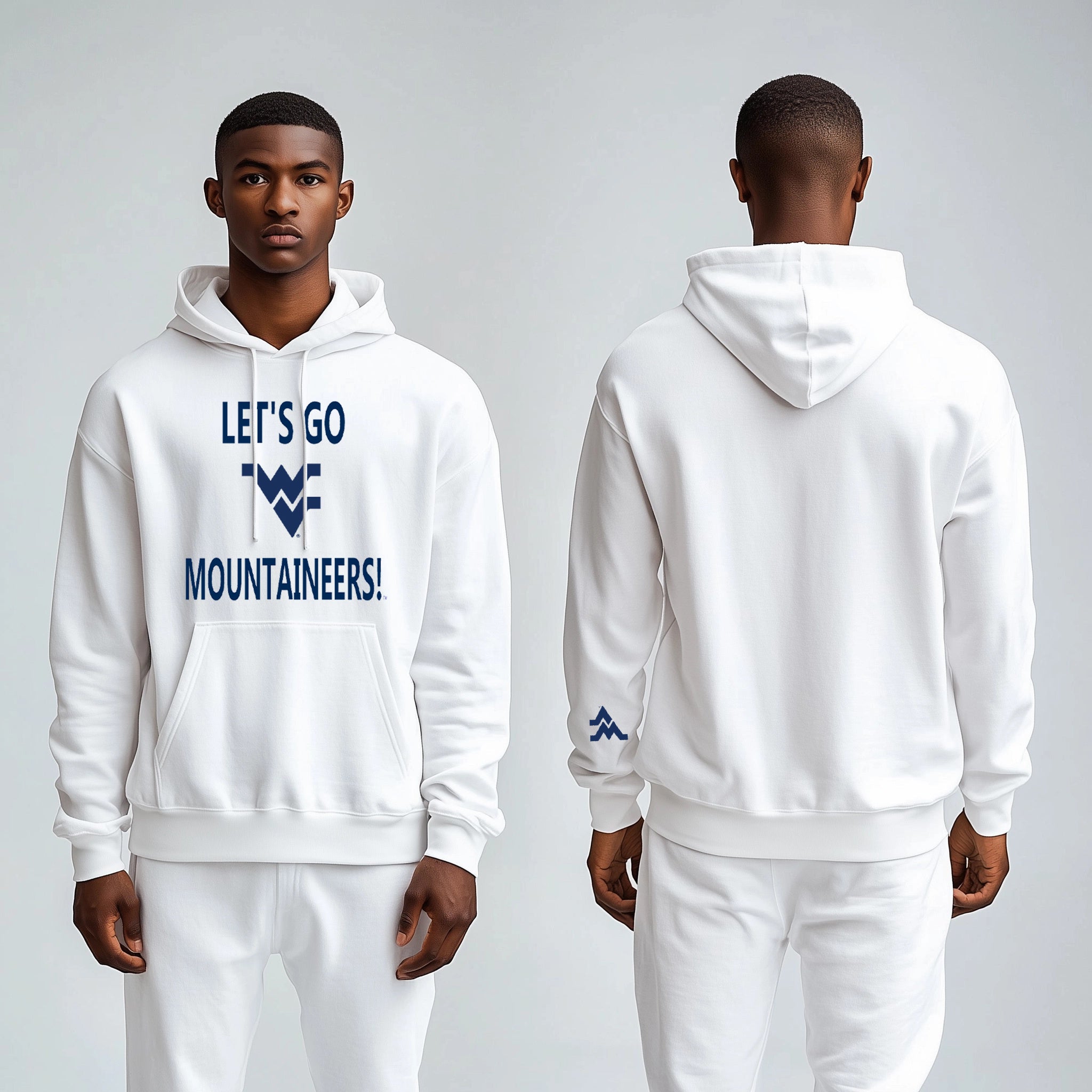 Licensed Unisex WVU White Hoodie | “Let’s Go Mountaineers!” by Sassy Foot Fashion